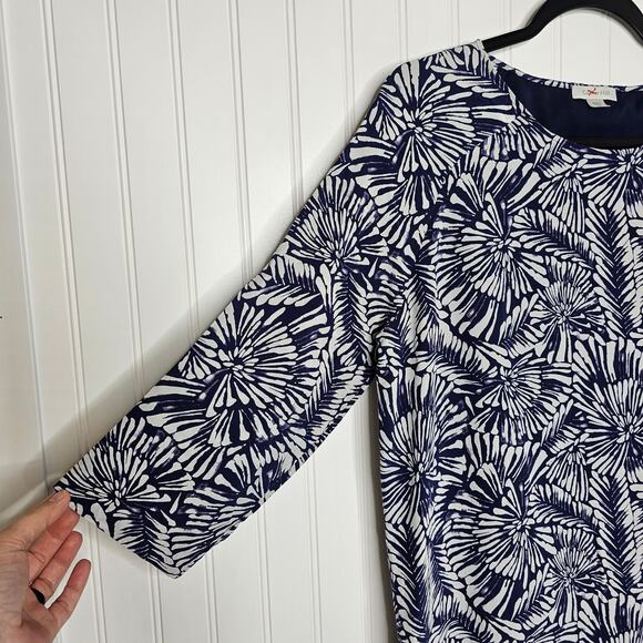 Garnet Hill 100% Silk Abstract Floral Shift Dress Size 6 Casual Vacation Summer - Picture 4 of 11